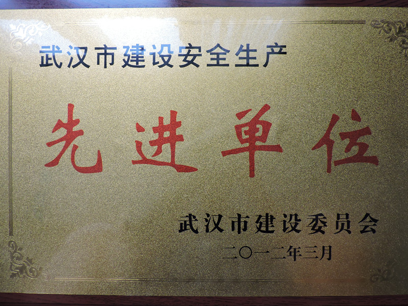 2012年度武汉市建设安全生产先进单位